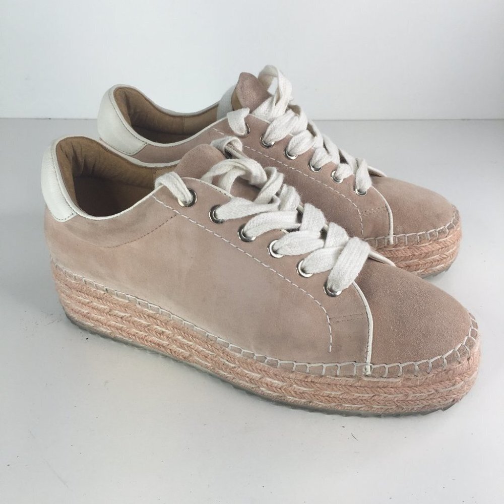 Joie Dabna Pink Suede Espadrille Platform Sneaker